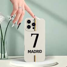 [Local Delivery Within 24 Hours], Classic Light Luxury Texture, No. 7 Phone Case, TPU Material, Highly Recognizable Black And Gold Color-Blocking Design, Shockproof, Wear-Resistant, Skin-Friendly Soft Case, Suitable For Apple 17/16/15/14/13/12/11/X/Xs/Pro/Plus/Pro Max, As Well As  S21/S22/S23/S24/S25/S26FE/Ultra/Plus/Edge And , , And Other Models.   The First Choice For Footba - Image 1 Pcs - View 1