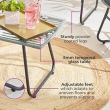 Outdoor Indoor Wicker Rattan Garden Furniture Sofa Chair Table Set With Natural Cushion For Patio Balcony - Dark Grey Cushion - View 6