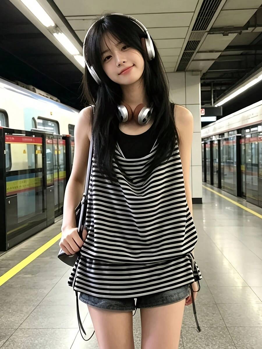 Women Tops - Black and White - View 1
