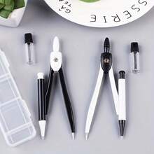 2PCS Creative Metal Minimalist Compass Set With Lead Core - Random Color - Office Drawing Tools, Math Teaching Stationery, Industrial Drafting Supplies - Back To School Student Stationery - A - View 2