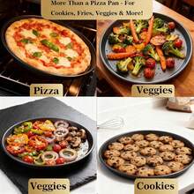 1pc 10/12 Inch Black Carbon Steel Round Pizza Baking Pan,Non-Stick Round Baking Tray,Suitable For Home And Commercial Baking,Cake Mold,Pizza,Fruit Mousse,Desserts,Tarts,Various Festivals,Party,Restaurant,Hotel,Birthday Gifts,Oven Use Only - Black - View 6
