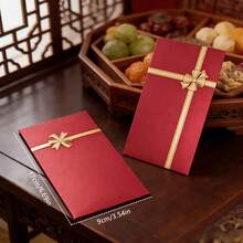 6/12pcs High-Quality Red Envelopes With Popular Gold Butterfly Ribbon Pattern, Suitable For Lunar New Year, Birthday, Wedding, Valentine's Day, Party Gift Bags, Cash Envelopes - View 3