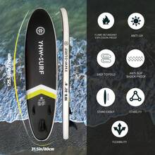 YHW-SURF Durable Inflatable Surfboard, Non-Slip Lightweight Water Sports Equipment, Suitable For Adults - Black - View 3