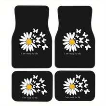 1pc/4pcs Car Floor Mats And Trunk Mats, Car Interior Mats, Car Protection Pads, Polyester Material, Daisy Print Style, Suitable For Truck/Sedan/SUV, Perfect Holiday And Thank You Gift For Friends - Daisy - View 10