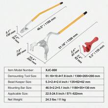 [Free Shipping] Manual Wheel Dismounting Kit 22.5-24.5 Inch For Tire Repair Shop, Fleet Maintenance, Roadside Assistance, Steel Construction Extra Bead Holder Tubeless Truck Tire Changing 3 Pieces Orange-XY75967 - Default0 - View 8