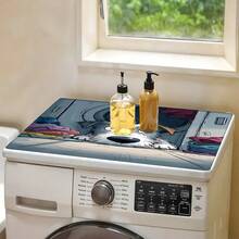 1pc, Home Decor, Cartoon Puppy Pattern Printed Washing Machine Dust Cover, Rubber Soft Bottom, Laundry Room Accessories, Washing Machine Top Protection Pad, Water Absorbent Quick Drying, Refrigerator Dust Cover Pad, Coffee Machine Countertop Water Absorbent Pad, Diatom Mud Drainage Pad, Modern Laundry Room And Kitchen Appliance Washing Machine And Dryer Dust Cover, Home Decor, Kitchen Dining Room Decor - Multicolor - View 6