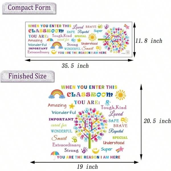 Calcomanas inspiradoras de pared para el aula, calcomanas de pared con citas inspiradoras para beb, cuarto de nios, guardera, sala de juegos, aula, decoracin de pared
