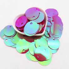 20g 58pcs Flat Round Loose Sequins 30mm Large Hole Sequin 3cm Bulk Embroidery Craft Sequin Colorful PVC Iridescent Applique For Garment Jewelry Making DIY Sewing Accessories, Aesthetic - 20 Grams - View 18