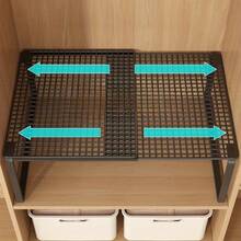 Telescopic Closet Organizer Rack - Space-Saving Vertical Storage Shelf, Adjustable Height Vertical Storage Rack, Suitable For Clothes, Shoes, Cabinets - Easy To Install, Can Be Used For Closet Storage, Home Organization, Minimalist Design, Sturdy Structure, Home Storage, Shelf Liners, 2 Colors Available - Multicolor - View 3