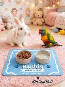 1pc Customized Pet Feeding Mat, Personalized Pet Photo + Name Mat, Personalized Dog Feeding Mat, Customized Cat Floor Mat, Unique Gift For Pet Lovers, Ideal Birthday Choice - Multicolor - View 3