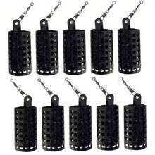Avlcoaky 8pcs Fishing Feeder Set - 5pcs Anti-Tangle Feeders With Clips & 3pcs Metal Cage Bait Holders, Carp Fishing Tackle Accessories - Multicolor - View 2