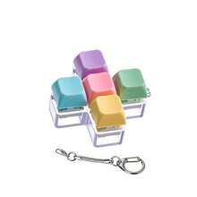 Multi-Style Macaron Multi-Key Mechanical Keyboard Stress Relief Toy Keychain Set, Multi-Color Crisp Key Press Sensory Fidget Toy, Transparent Mini Keyboard Switch Stress Relief Bag, Portable Anxiety Relief Accessory For Teens / Adults / Gamers / Students, Suitable For Back To School, Office, Travel, Birthday & Christmas Holiday Gifts - Multicolor - View 10