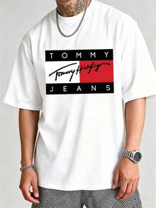 Men's Summer Leisure Style - Inspirational Slogan - Pattern Printed Round Neck Short Sleeve, Cotton Top, One Piece Leisure T-Shirt Pullover, 180g Pure Cotton Fabric T-Shirt, Soft And Breathable, Machine Washable, 100% Pure Cotton Fabric, Local Warehouse, Versatile Leisure, Suitable For Men's Daily, Party, Outdoor, And Travel Wear In Summer - 白色 - 查看 2