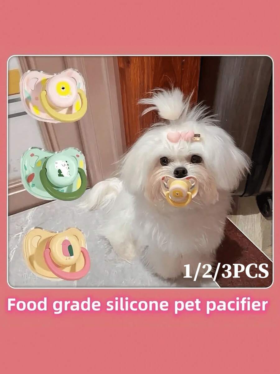3/2/1 入裝舒緩寵物奶嘴 | 矽膠咬咬玩具，緩解犬貓焦慮 | 磨牙輔助，可放食物