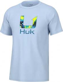 HUK Mens Fishing Graphic Tee, Performance Short Sleeve, Quick-Dry - Blue 1 - View 1
