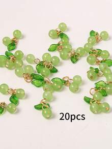 10/20/30pcs Handmade Cherry Pendant Unique Niche Design For Keychain DIY Necklace Bracelet Pendant Accessory Mini Gift Choice - Green Cherry - View 9
