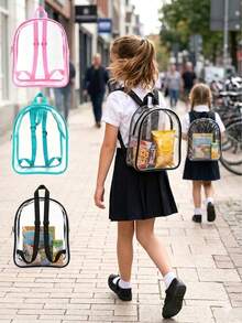 Transparent Mini Backpack, Suitable For Students, Commuting And Outdoor Activities, Adjustable, Unisex - Multicolor - View 3