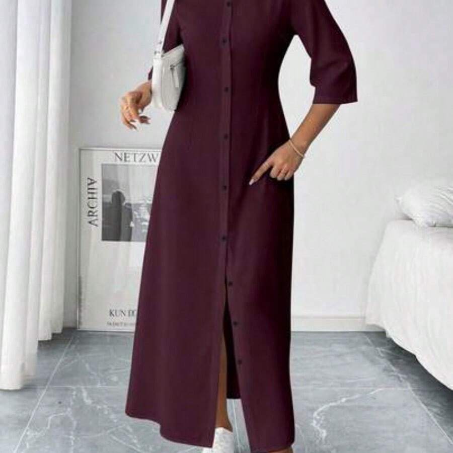 Women Midi Dresses - 紅紫色 - 查看 1
