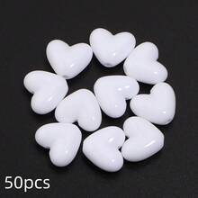 50pcs 3D Acrylic Candy Color Heart Beads, Shiny Colorful Heart-Shaped Beads For DIY Jewelry Making, Necklace, Earrings, Bracelet, Keychain Decorative Accessories - Heart-shaped - View 12