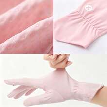 1pc Multicolor Ice Silk UV Protection Gloves (Women's), Elastic Breathable Non-Slip Thin Long Outdoor Sun Protection Gloves, Suitable For All Seasons - A - View 10