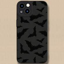 Funda para Teléfono: Funda Protectora de Cobertura Total con Diseño de Pequeño Murciélago de Ojos Negros Compatible con los Modelos  15 14 13 12 17 X XS XR XS Max 7 8 7P 8P Pro Max Plus - Negro - Ver 5