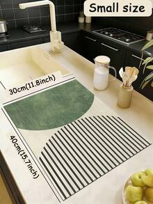 1pc Of A Dark Green Mat With Black Stripe Pattern, Rubberized Soft Cushion Kitchen Floor Mat, Water-Absorbing And Easy To Clean, Suitable For Use In Kitchens, Bathrooms, And Other Areas. Ideal For Use Throughout The Year And For Various Holidays. - Multicolor - View 18