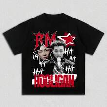 Camiseta  World Tour Arirang Hooligan RM – Merch K-Pop  Army, 100% algodón, tela transpirable y disponible en una amplia gama de tallas, playera de niño, camiseta oversize para niños, - Negro - Ver 1