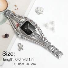1件新款波希米亞風錶帶，相容 38/40/41/42/44/45/49mm Ultra/SE/8/7/6/5/4/3/2/1 - 古銀 - 查看 2