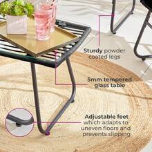 Outdoor Indoor Wicker Rattan Garden Furniture Sofa Chair Table Set With Natural Cushion For Patio Balcony - Black - View 6