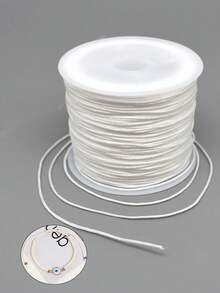 1 Roll Non-Elastic White Beading Cord, Colorful Craft Cord, Suitable For Jewelry Making, Bracelet And Necklace DIY Craft Beading Cord - White - View 1