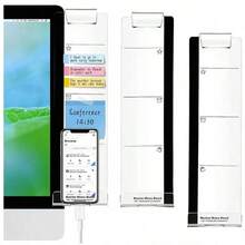 2pcs Clear Acrylic Monitor Memo Clip With Phone Holder, Desktop Organizer For Home Office Supplies, Workspace Storage And Desk Accessories Decoration - Multicolor - View 6
