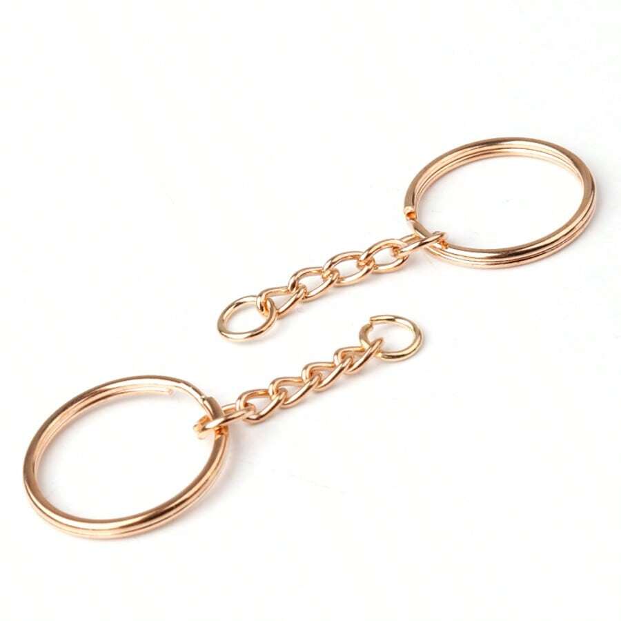60/30PCS Metal Keychain Suitable For Cartoon Pendants - Gold - View 1