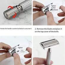 Men'S Double-Sided Stainless Steel Manual Razor With A Strong Non-Slip Handle And Quick Blade Replacement - Multicolor - View 3