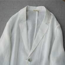 Summer 2026 New Arrivals: Women's Korean-Style Lightweight Tailored Jacket, Solid Color, Long Sleeves, Relaxed Fit, Stylish, Casual, Light Outerwear, Sun Protection, Air Conditioning Protection, Commuting, Office Wear - White - View 5