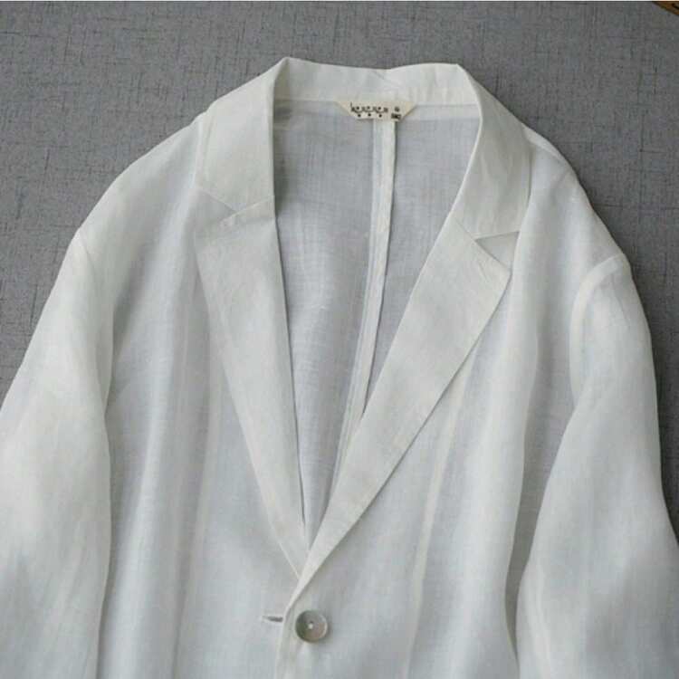 2026 Summer New Arrivals: Women's Lightweight Tailored Jacket, Long Sleeves, Perfect For Sun Protection And Air Conditioning, Relaxed Fit, Figure-Flattering, Slimming Effect, Suitable For Commuting, Simple Japanese Style, Versatile. - 白色 - 查看 5