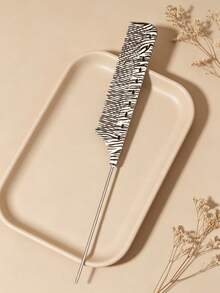 2pcs/1pc Zebra Print Hair Comb Set, Professional Rat Tail & Cutting Combs For Hair Styling - Multicolor - View 4