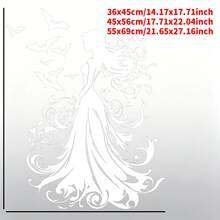 輕奢現代哥德風萬聖節女巫蝙蝠牆貼，可移除乙烯基剪影貼紙，黑色與白色可選；防水耐用，適用於臥室、客廳、派對店面窗戶，室內外裝飾 - 白色 - 查看 4