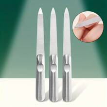 3pcs Reusable Nail Care Tools, Stainless Steel Nail File For Finger Care, Nail Buffing And Polishing Supplies - Ston File - View 6