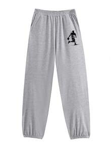2pcs/Set Boys Casual Versatile Sports Long Pants, Printed With Silhouette Basketball Player Graphic, Suitable For Spring/Summer, Autumn, Family Gatherings, Back To School, Sports And Other Occasions - Multicolor - View 7