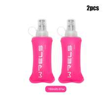 WRELS 1個/2個/1組 150ml/250ml/500ml | 粉紅色可折疊慢速攜帶軟水瓶，適合徒步、跑步、馬拉松、登山和越野，配備矽膠咬嘴，輕量化水瓶 - 彩色 - 查看 16