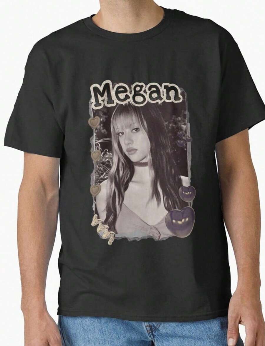 KATEYE Megan Divertido collage de álbum de recortes del grupo  Y2K - Camiseta de regalo única H3568 para hombres y mujeres hasta 5XL - Negro - Ver 1