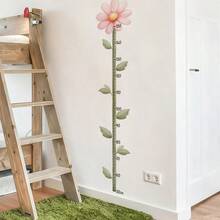 1PC Kids Growth Chart Wall Sticker, Pink Lily Flower Height Ruler, Botanical Measurement Decals, Removable Wall Art For Girls Bedroom Home Decor - Multicolor - View 10