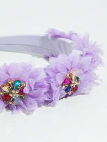 1pc Floral Decorated Girls Headband - FG267 Purple - View 2