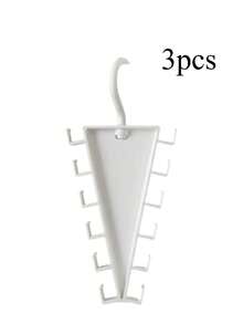 3pcs V-Shaped Double-Sided Hanging Rack, Space-Saving Closet Organizer, Multi-Functional Storage For Dorm, Home, Bedroom, Perfect For Clothes, Hats, Scarves, Hair Clips, Accessories, Jewelry, Lightweight Portable Hanger - White - View 7