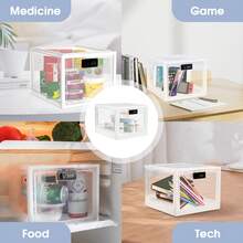 Lockable Medicine Box - UK Premium Fridge Storage Container, Secure Lock Box For Meds, Phone & Food, Kitchen,Home,Refrigerator Box - Transparent - View 10