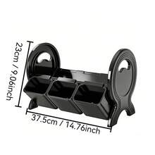 1pc Clear/Black Acrylic Desk Organizer With Bookend, 2-In-1 Desktop Storage Rack For Books, Stationery, Magazines & Vinyl Records, Multi-Compartment Office Organizer For Home, School & Office - Multicolor - View 9