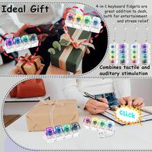 1pc Keyboard Stress Relief Toy, 4-In-1 Keyboard Stress Relief Button Fingertip Clicker Keychain, Button-Style Stress Relief Fingertip Toy, Stress Relief Gift - Multicolor - View 6