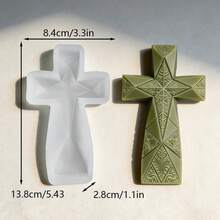 Cetakan Silikon Lilin Aromaterapi Salib Bermotif, Cetakan Plaster Salib Belah Ketupat 3D, Alat Pengecoran Resin Epoksi Geometris Desain Artistik, Cocok untuk Dekorasi Rumah, Suvenir Buatan Tangan, Perlengkapan Lilin DIY - 1 buah Cetakan - View 8