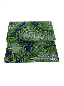 African Wax Print Fabric, Lime Green Navy Botanical Leaf Ankara Cloth, Smooth Breathable Textile For Dress, Skirt, Headwrap, Sewing, Quilting, Patchwork, Crafts, Party Decor, DIY Fashion - 1 - View 9