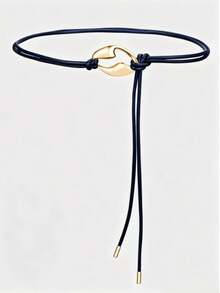 1 Elegant Dress Belt, Thin PU Belt With Gold Buckle - A - View 12